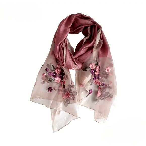 Beautiful Hand Crafted Embroidered Scarf, Wrap, Hijab - Picture 1 of 1